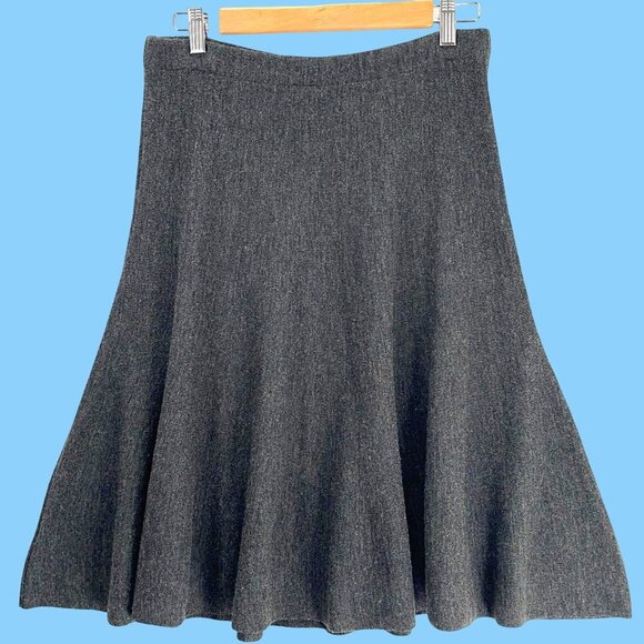 Retro Maeve Anthropologie 31-Inch Waist Gray Wool-Blend Sweater Trumpet Skirt - Picture 1 of 6